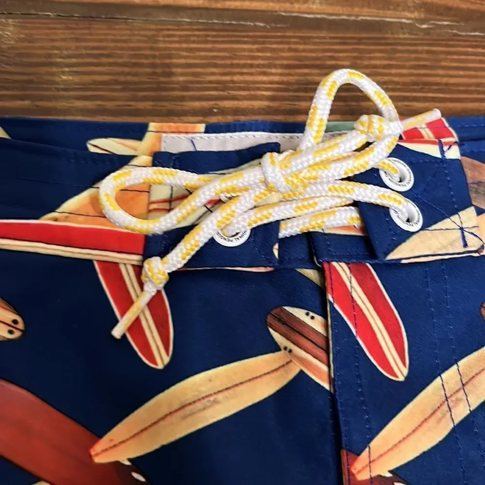 NWOT Penguin Mens Swimwear, Surfboard Print, Size 30